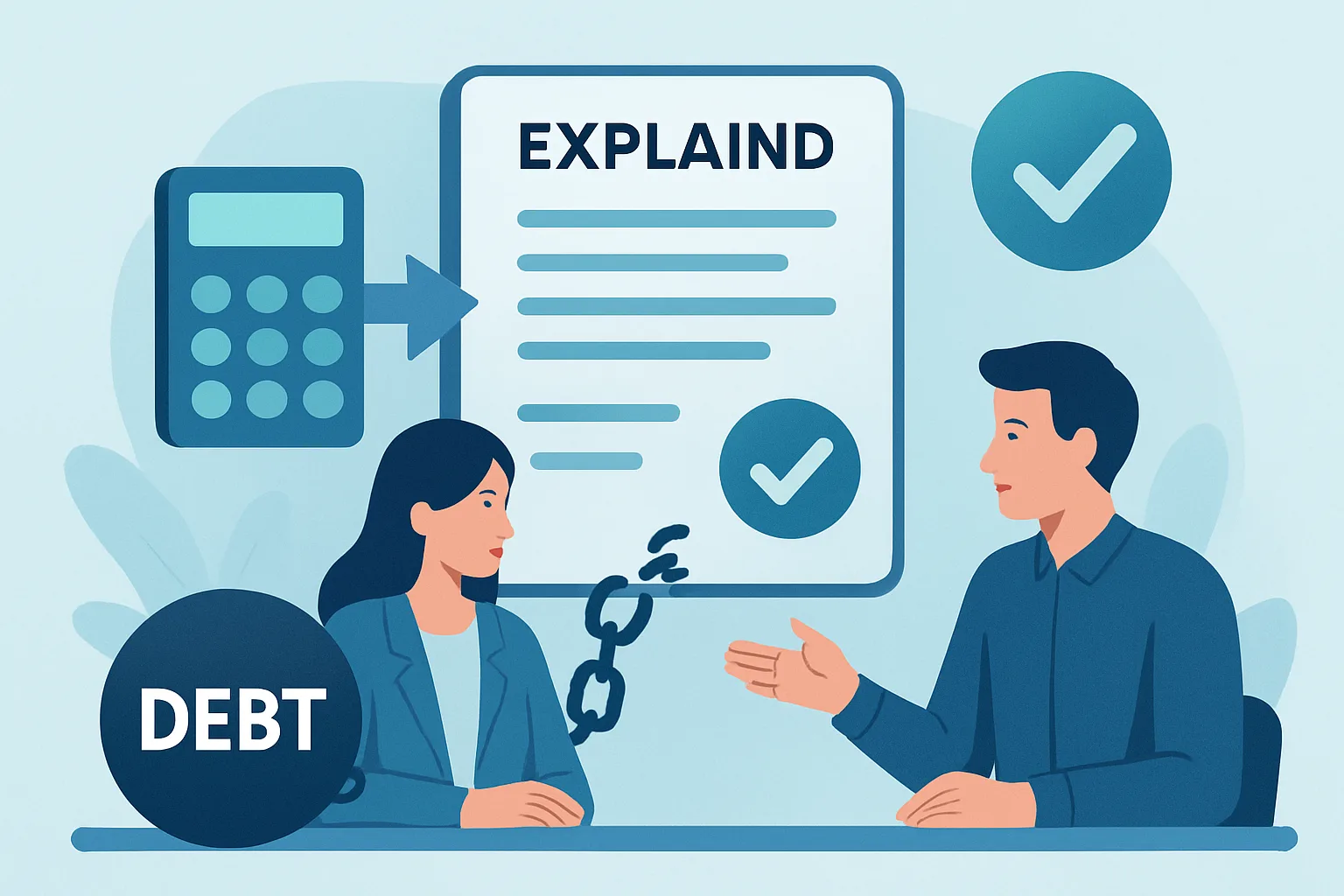 Illustration about debt relief options explained
