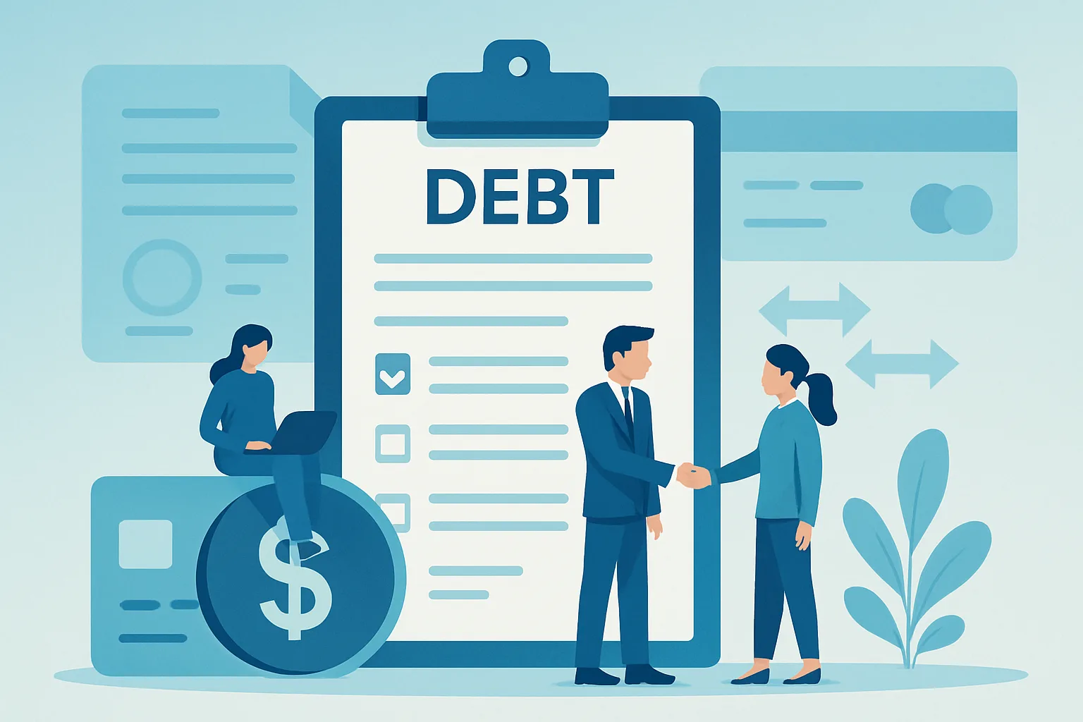 Illustration about debt settlement
