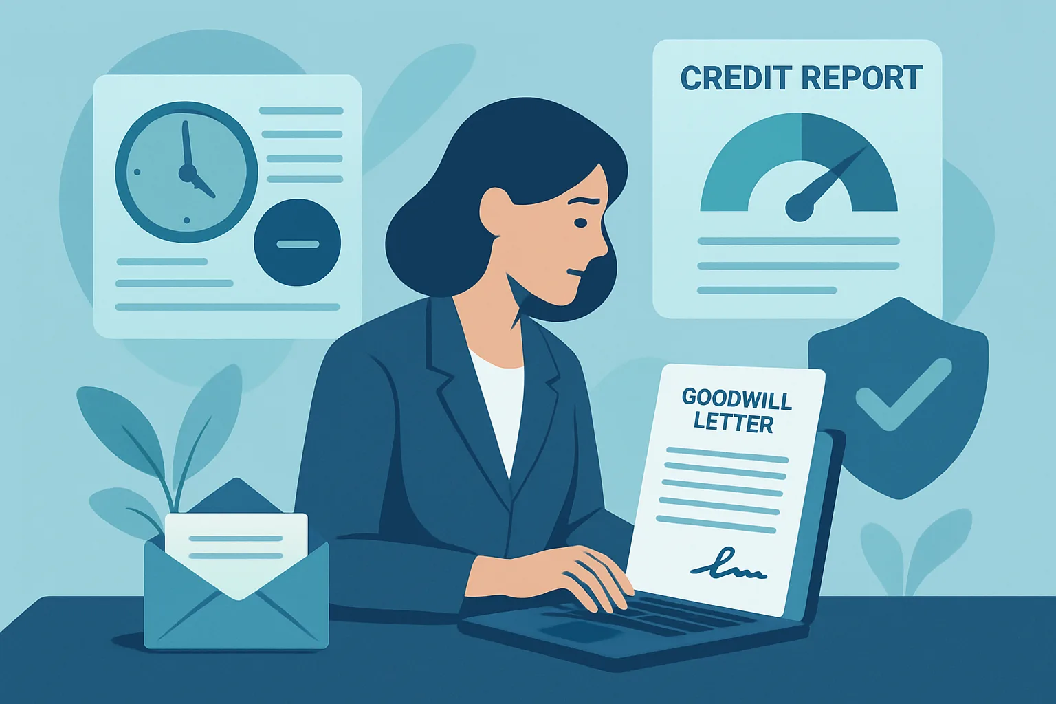 Illustration about goodwill letter to remove a late payment from your credit report