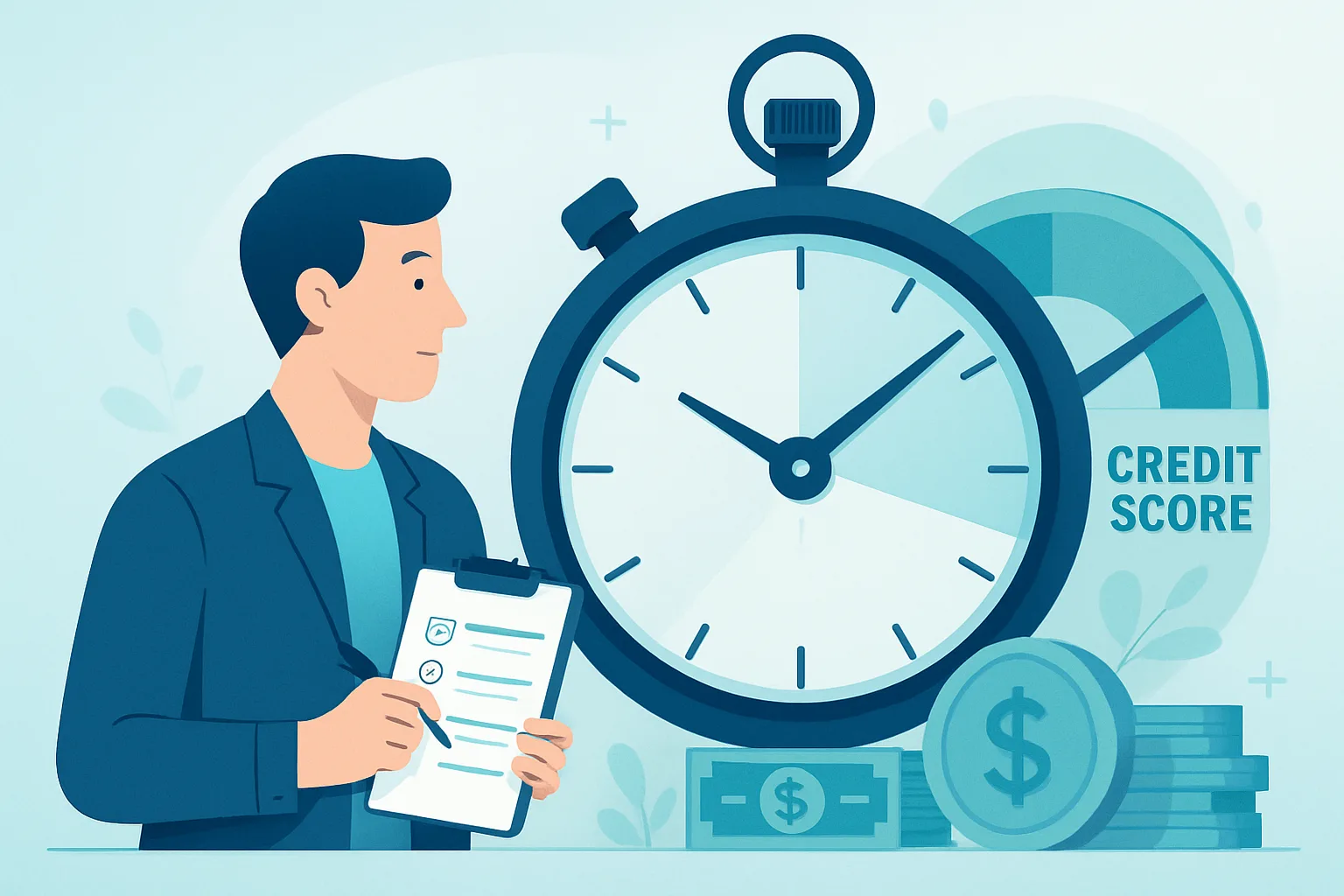 Illustration about how long does it take to improve your credit score