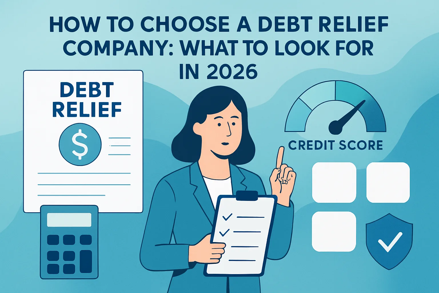Illustration about how to choose a debt relief company: what to look for in 2026