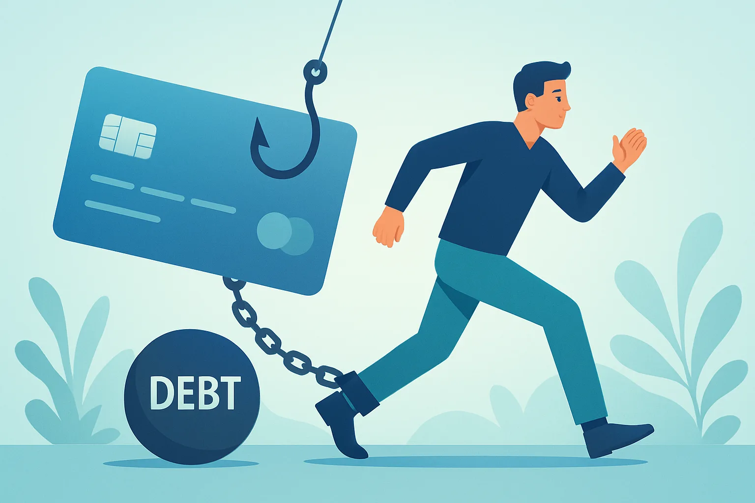 Illustration about get out of credit card debt fast