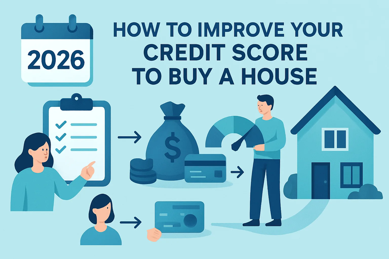 Illustration about how to improve your credit score to buy a house: 2026 step-by-step guide