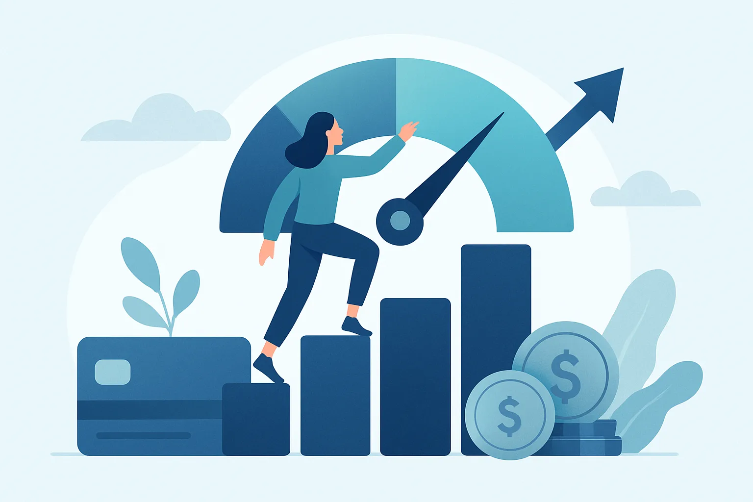 Illustration about raise your credit score fast