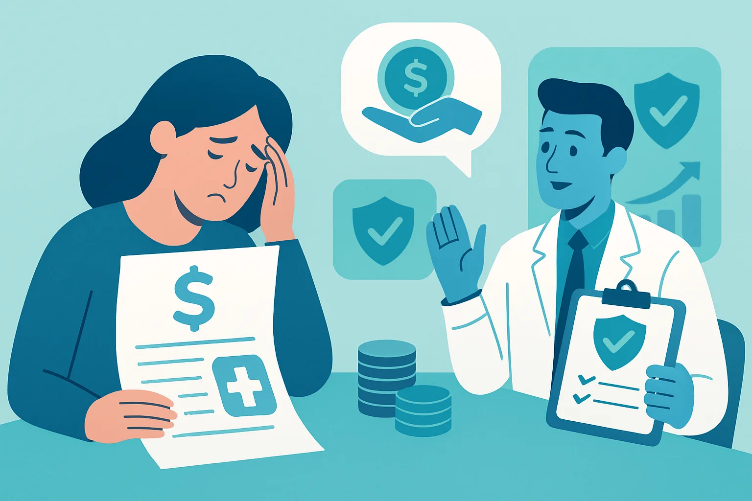 Illustration about medical debt relief: your options when bills are overwhelming