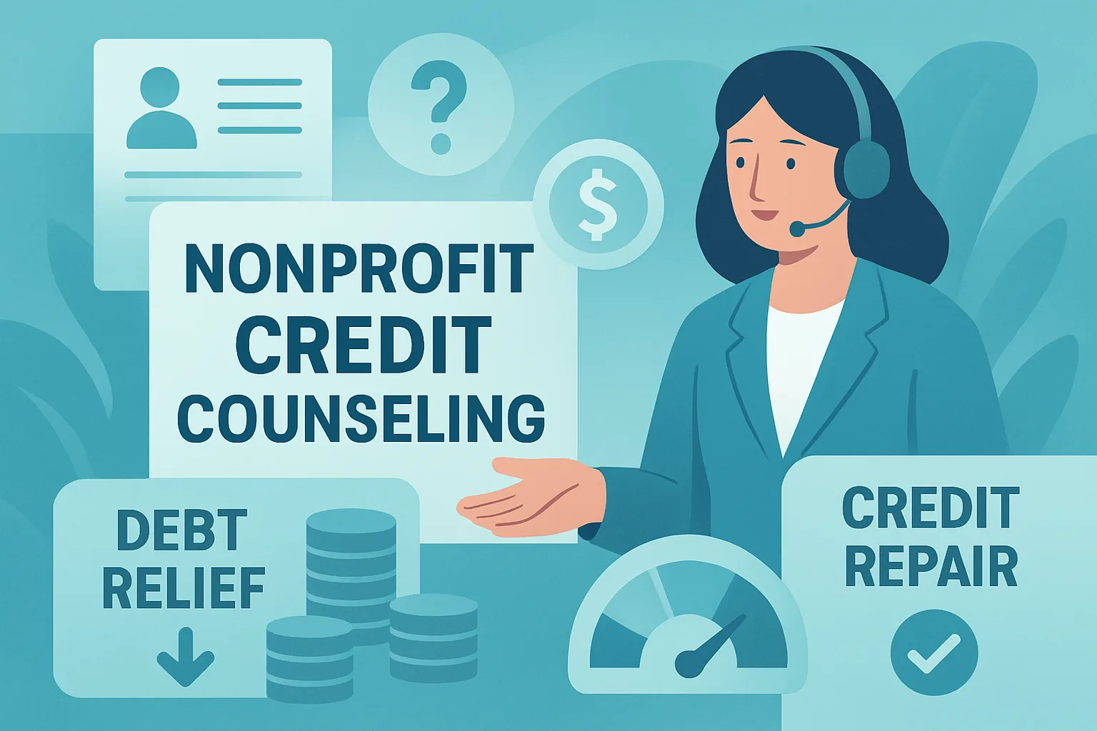 Illustration about nonprofit credit counseling: how it works and is it free?