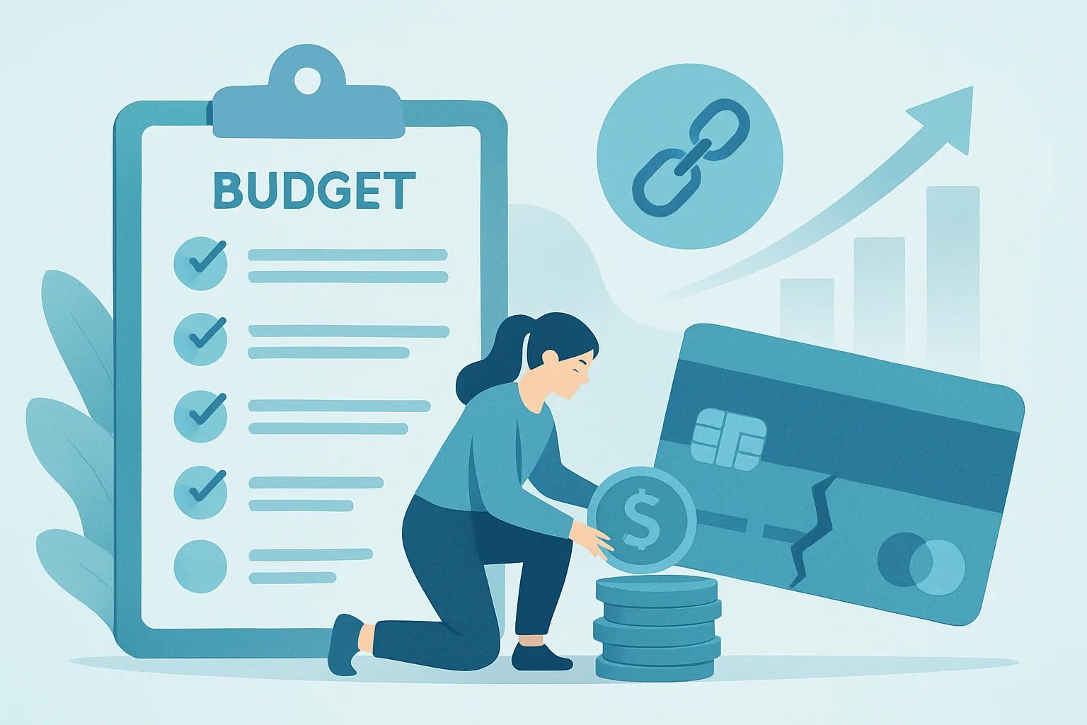 Illustration about zero-based budgeting to pay off debt faster